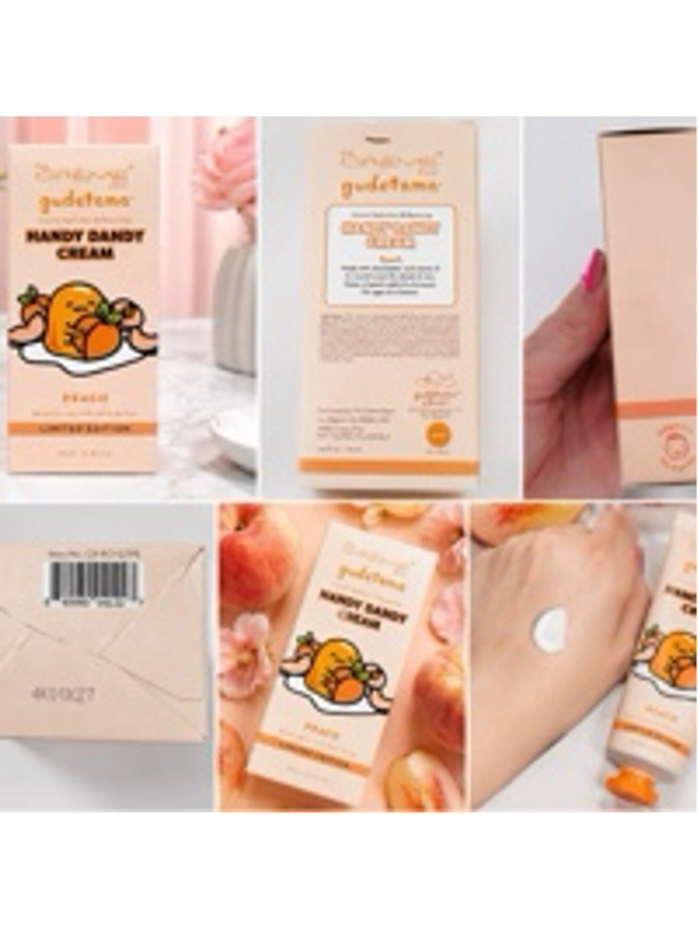 The Crème Shop Gudetama Peach Handy Dandy Hand Cream K Beauty Limited Edition